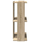 vidaXL Boekenkast 3-laags 60x30x80 cm bewerkt hout sonoma eikenkleurig