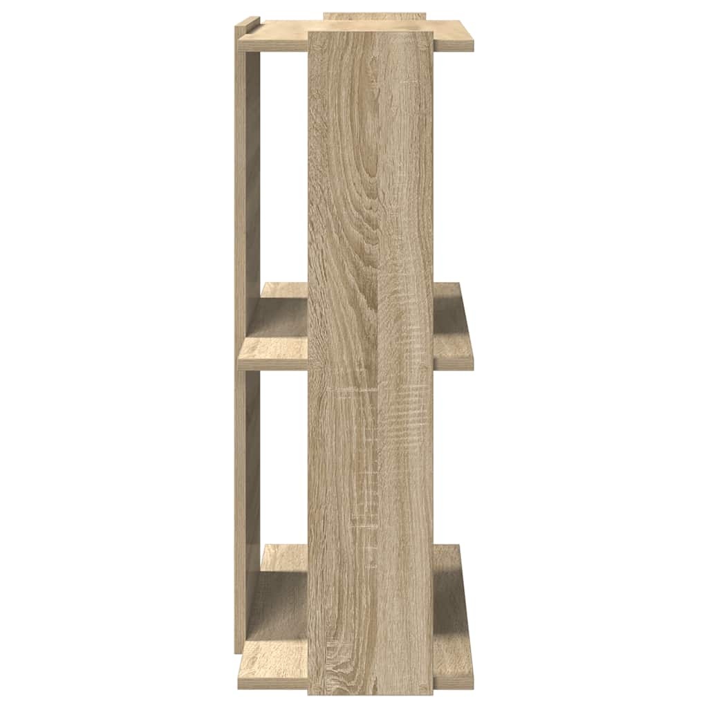 vidaXL Boekenkast 3-laags 60x30x80 cm bewerkt hout sonoma eikenkleurig