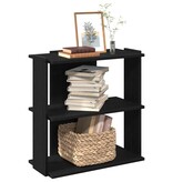 vidaXL Boekenkast 3-laags 60x30x80 cm bewerkt hout zwart