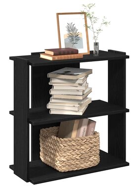 VidaXL Boekenkast 3-laags 60x30x80 cm bewerkt hout zwart
