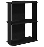 vidaXL Boekenkast 3-laags 60x30x80 cm bewerkt hout zwart