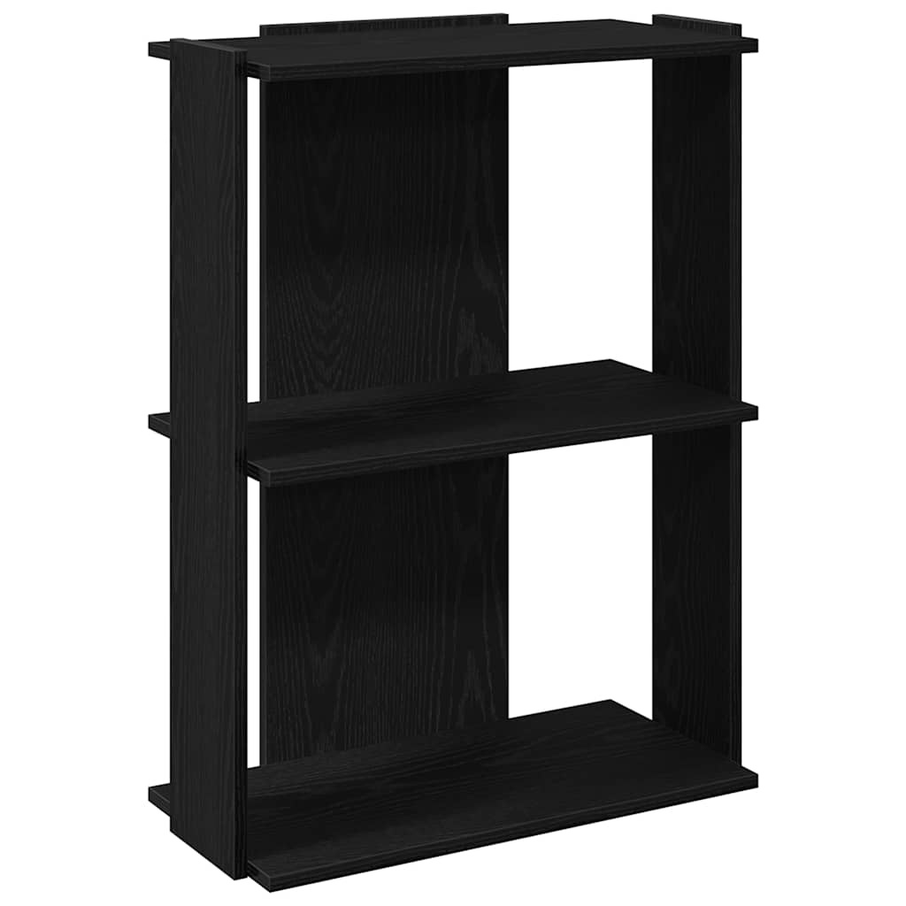 vidaXL Boekenkast 3-laags 60x30x80 cm bewerkt hout zwart