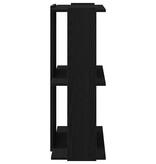 vidaXL Boekenkast 3-laags 60x30x80 cm bewerkt hout zwart