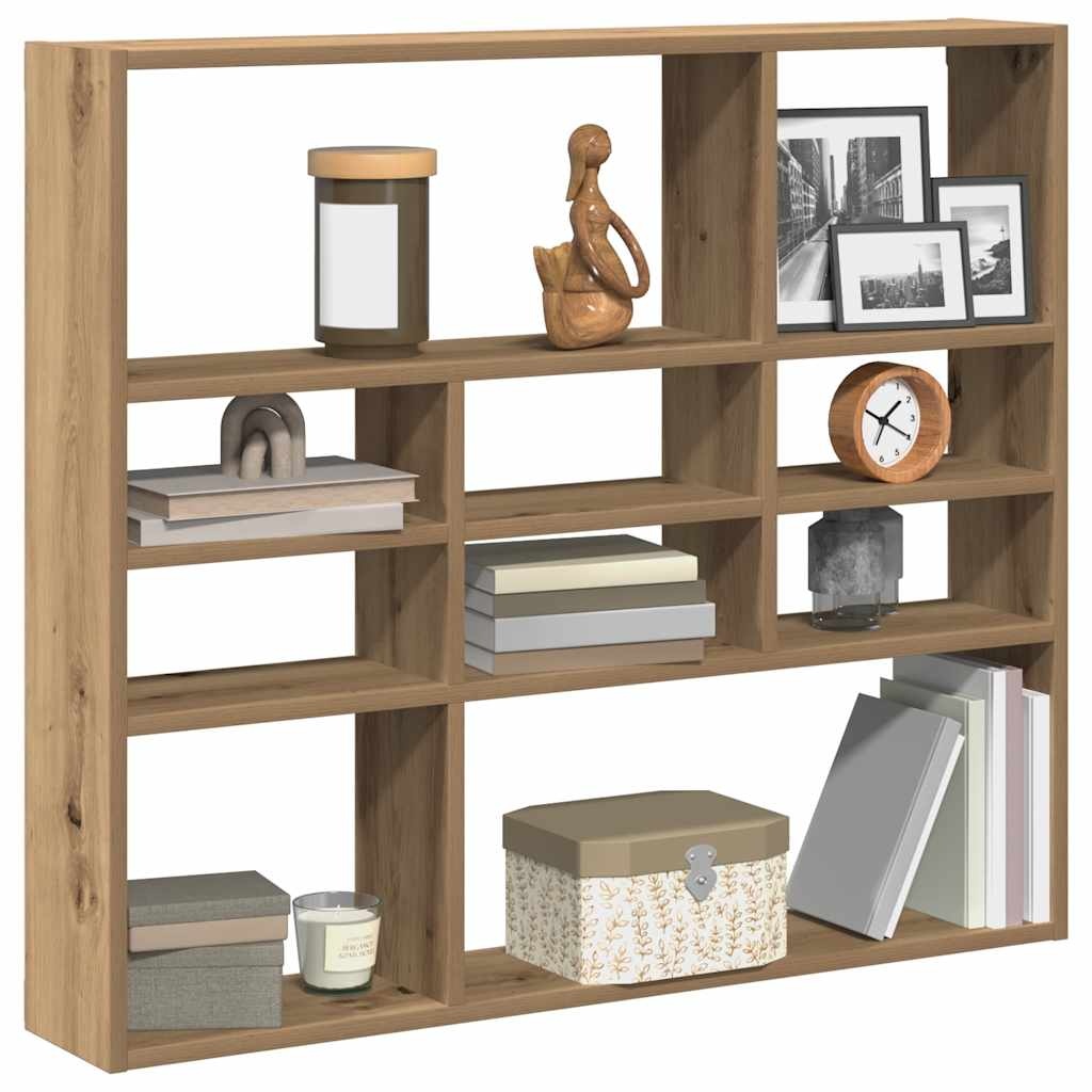 vidaXL Wandschap 90x16x78 cm bewerkt hout artisanaal eikenkleurig