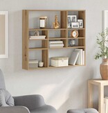 vidaXL Wandschap 90x16x78 cm bewerkt hout artisanaal eikenkleurig