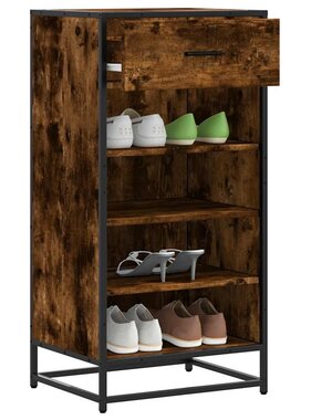 VidaXL Schoenenrek 48x38x97,5 cm bewerkt hout gerookt eikenkleurig
