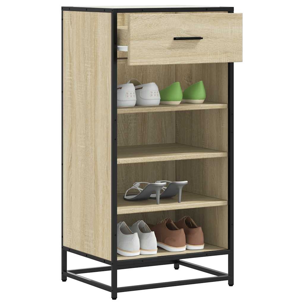 vidaXL Schoenenrek 48x38x97,5 cm bewerkt hout sonoma eikenkleurig