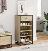 vidaXL Schoenenrek 48x38x97,5 cm bewerkt hout sonoma eikenkleurig