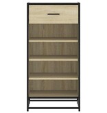 vidaXL Schoenenrek 48x38x97,5 cm bewerkt hout sonoma eikenkleurig