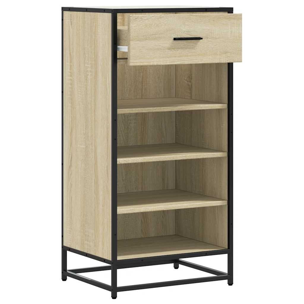 vidaXL Schoenenrek 48x38x97,5 cm bewerkt hout sonoma eikenkleurig
