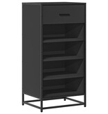 vidaXL Schoenenrek 48x38x97,5 cm bewerkt hout zwart