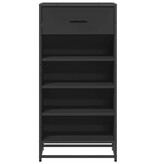 vidaXL Schoenenrek 48x38x97,5 cm bewerkt hout zwart