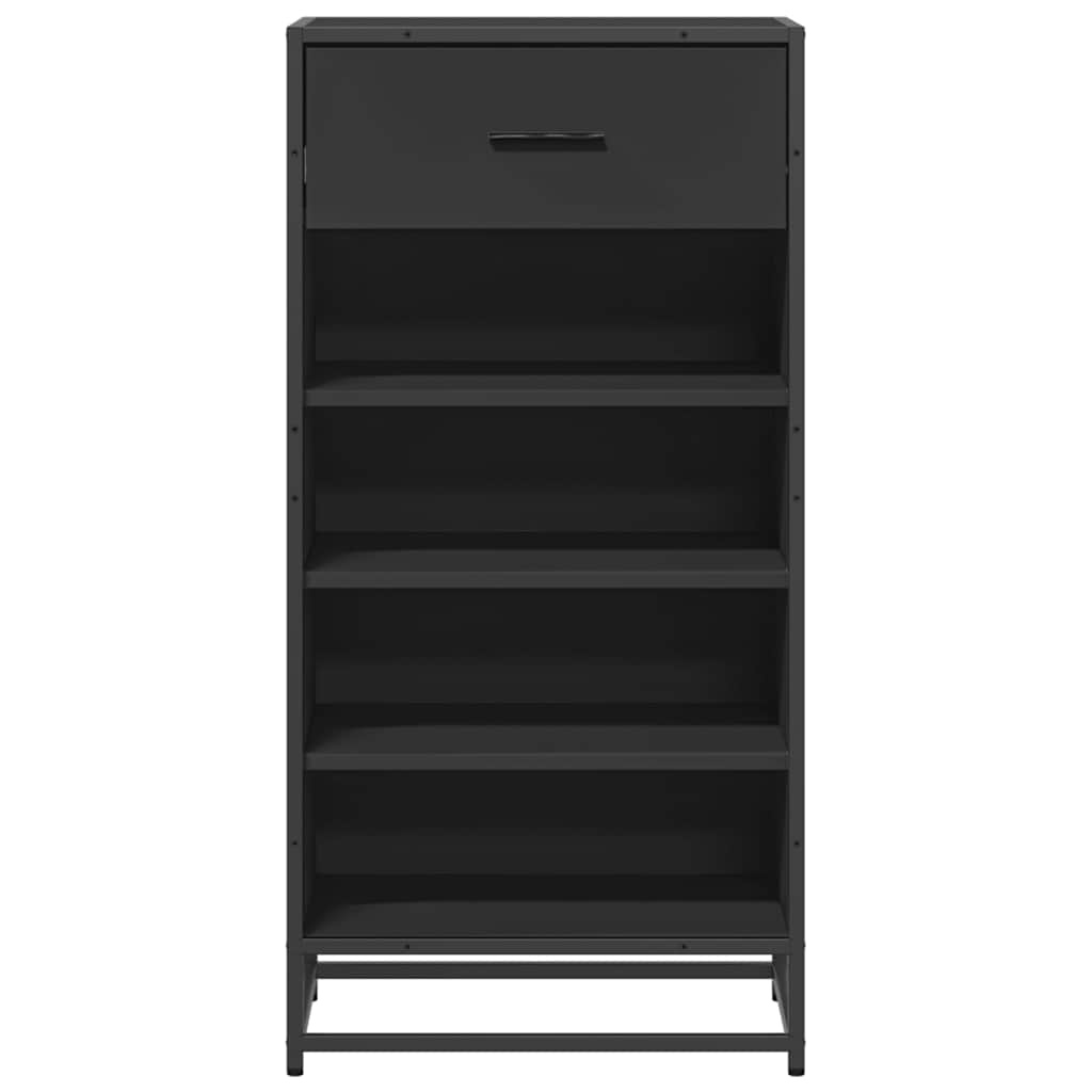 vidaXL Schoenenrek 48x38x97,5 cm bewerkt hout zwart