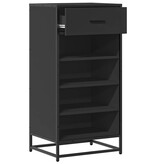 vidaXL Schoenenrek 48x38x97,5 cm bewerkt hout zwart