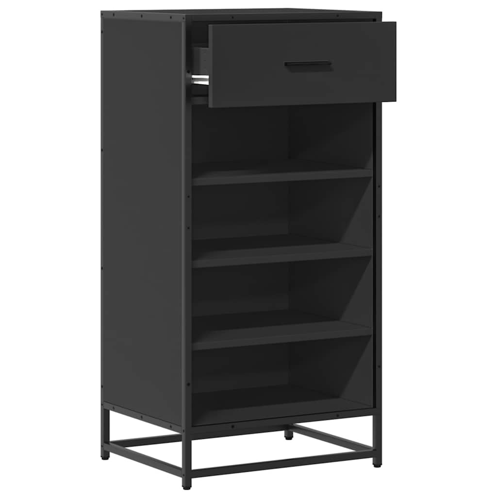 vidaXL Schoenenrek 48x38x97,5 cm bewerkt hout zwart