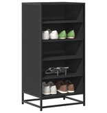 vidaXL Schoenenrek 48x38x97,5 cm bewerkt hout zwart