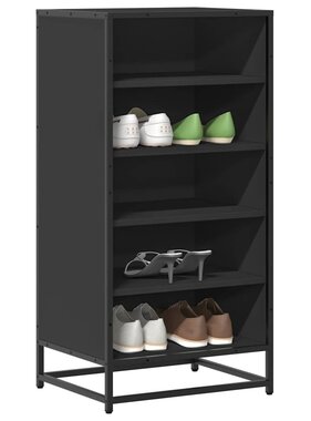 VidaXL Schoenenrek 48x38x97,5 cm bewerkt hout zwart