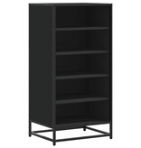 vidaXL Schoenenrek 48x38x97,5 cm bewerkt hout zwart