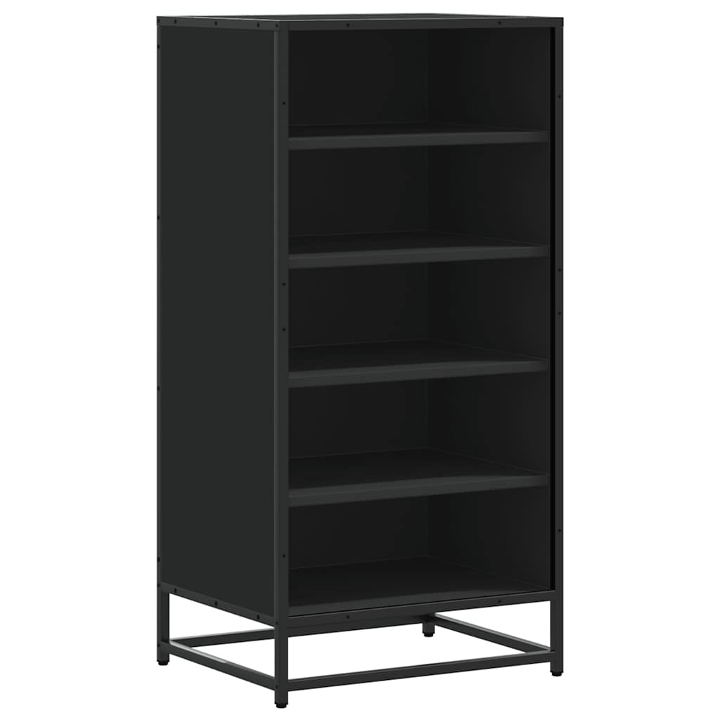 vidaXL Schoenenrek 48x38x97,5 cm bewerkt hout zwart