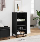 vidaXL Schoenenrek 48x38x97,5 cm bewerkt hout zwart