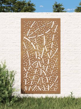 vidaXL Wanddecoratie tuin bladontwerp 105x55 cm cortenstaal