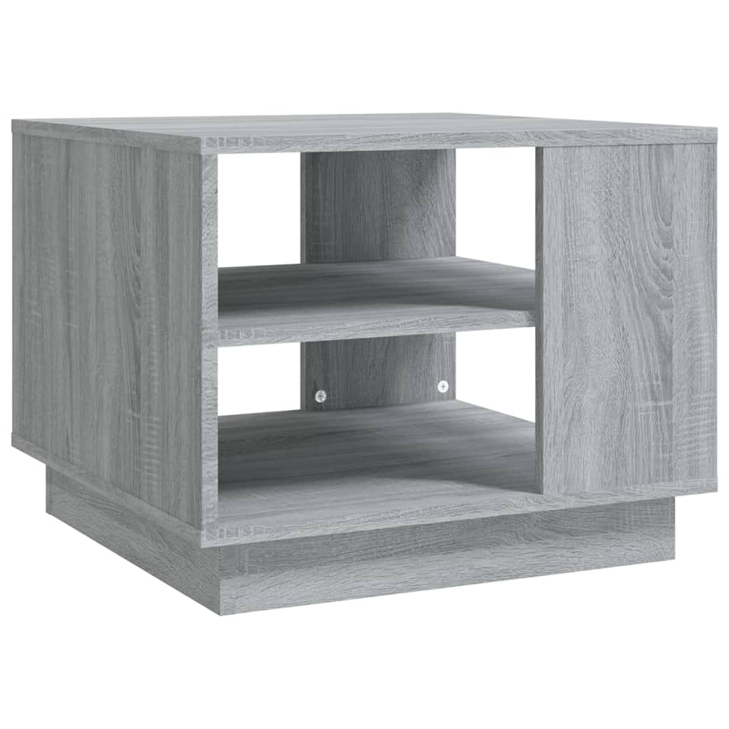 vidaXL Salontafel 55x55x43 cm bewerkt hout grijs sonoma eikenkleurig
