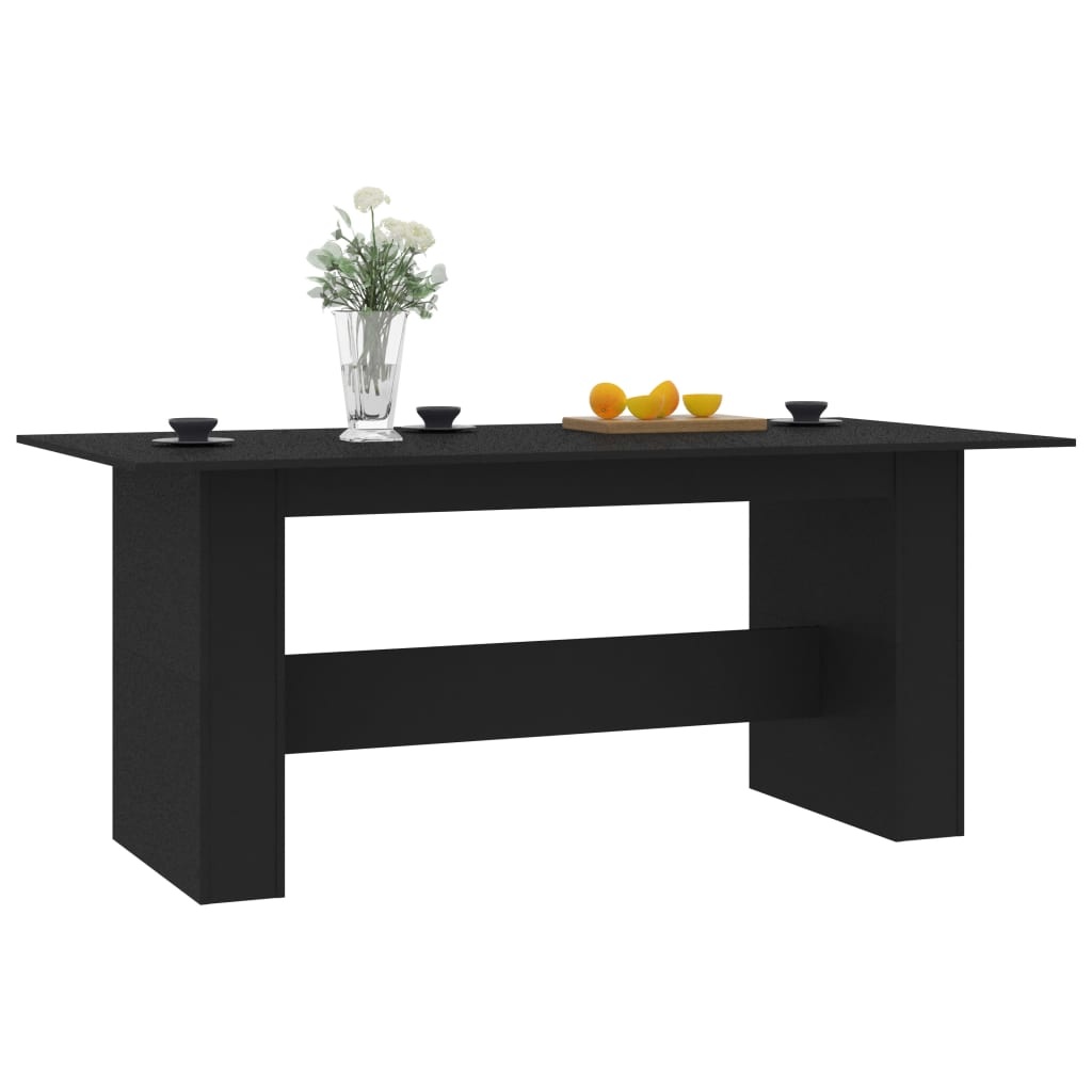 vidaXL Eettafel 180x90x76 cm spaanplaat zwart