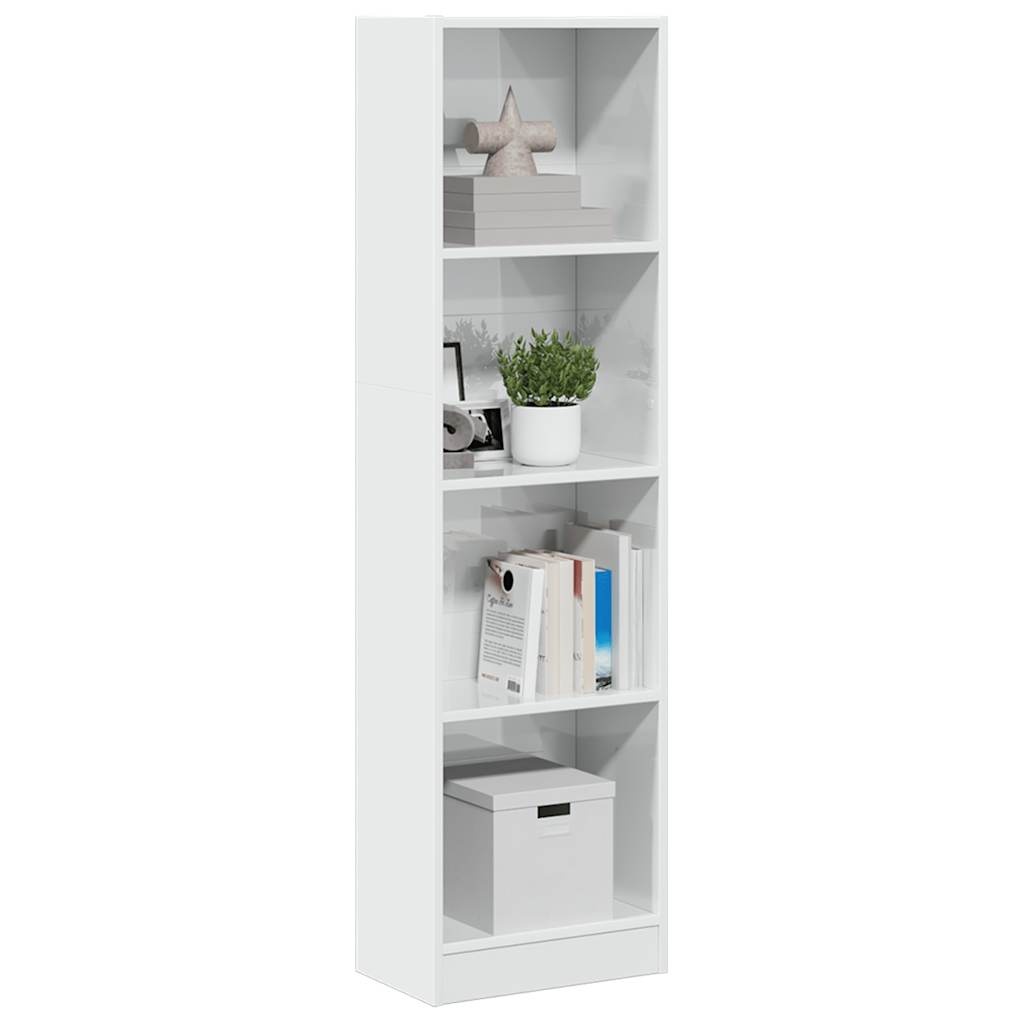vidaXL Boekenkast 40x24x143 cm bewerkt hout hoogglans wit