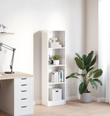 vidaXL Boekenkast 40x24x143 cm bewerkt hout hoogglans wit