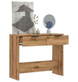 vidaXL Wandtafel 90x36x75 cm bewerkt hout artisanaal eikenkleurig
