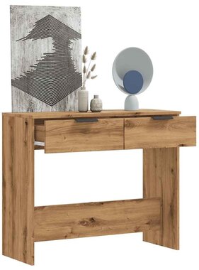 VidaXL Wandtafel 90x36x75 cm bewerkt hout artisanaal eikenkleurig