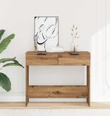 vidaXL Wandtafel 90x36x75 cm bewerkt hout artisanaal eikenkleurig