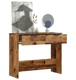 vidaXL Wandtafel 90x36x75 cm bewerkt hout oud houtkleurig