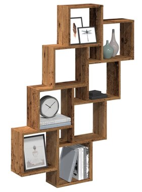 VidaXL Wandschap kubus 90x15x119,5 cm bewerkt hout oud houtkleurig