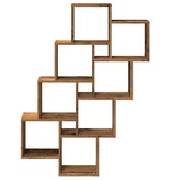 vidaXL Wandschap kubus 90x15x119,5 cm bewerkt hout oud houtkleurig