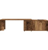 vidaXL Salontafel 150x50x35 cm bewerkt hout oud houtkleurig
