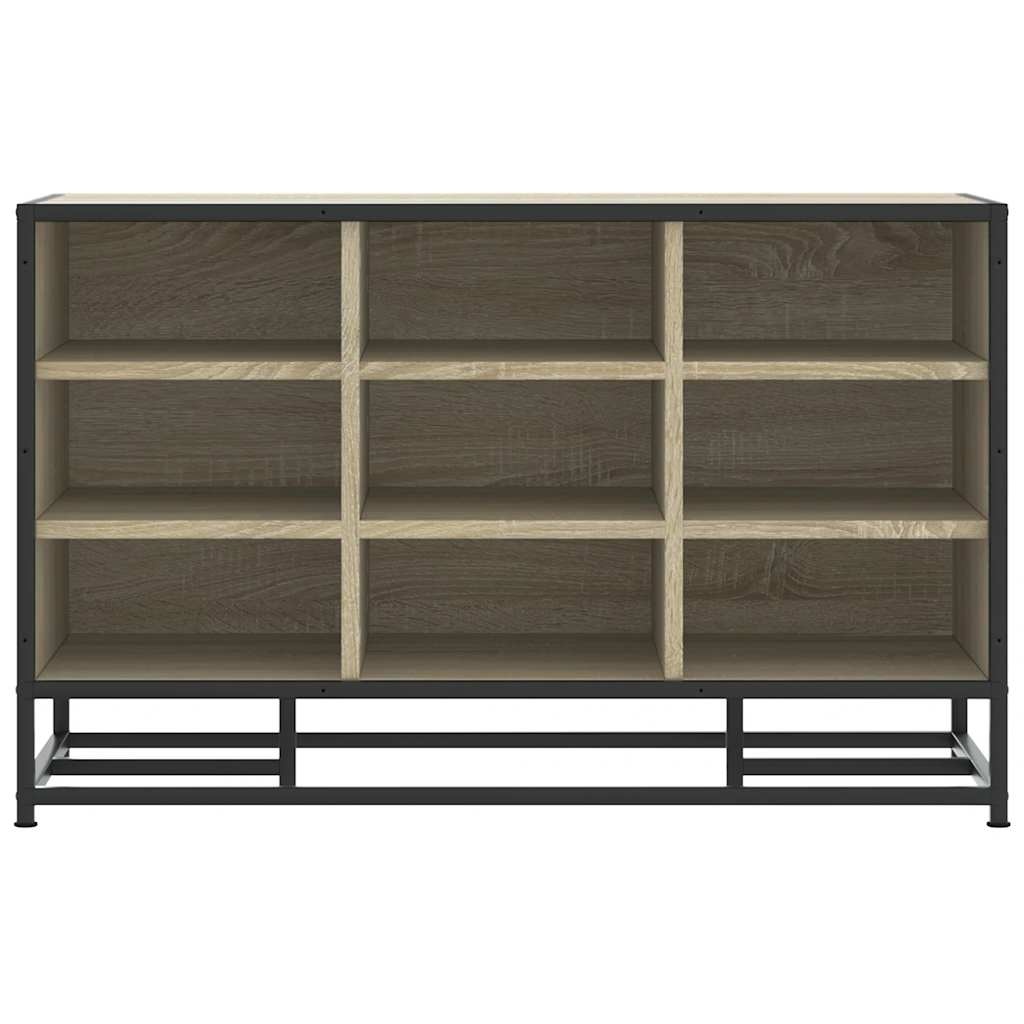vidaXL Schoenenbank 84x40x53,5 cm bewerkt hout en metaal sonoma eiken