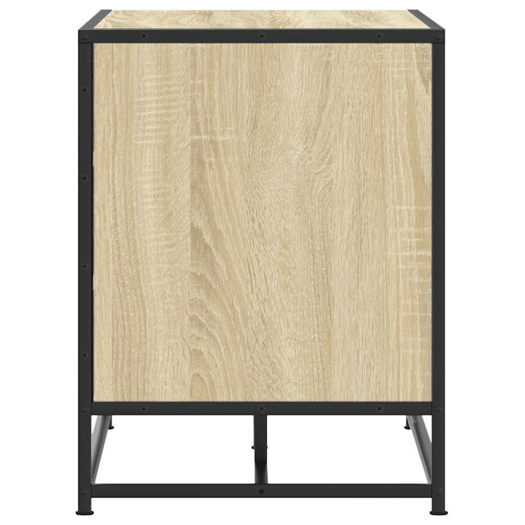 vidaXL Schoenenbank 84x40x53,5 cm bewerkt hout en metaal sonoma eiken