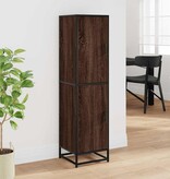 vidaXL Hoge kast 35,5x35x139 cm bewerkt hout en metaal bruin eiken