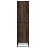 vidaXL Hoge kast 35,5x35x139 cm bewerkt hout en metaal bruin eiken