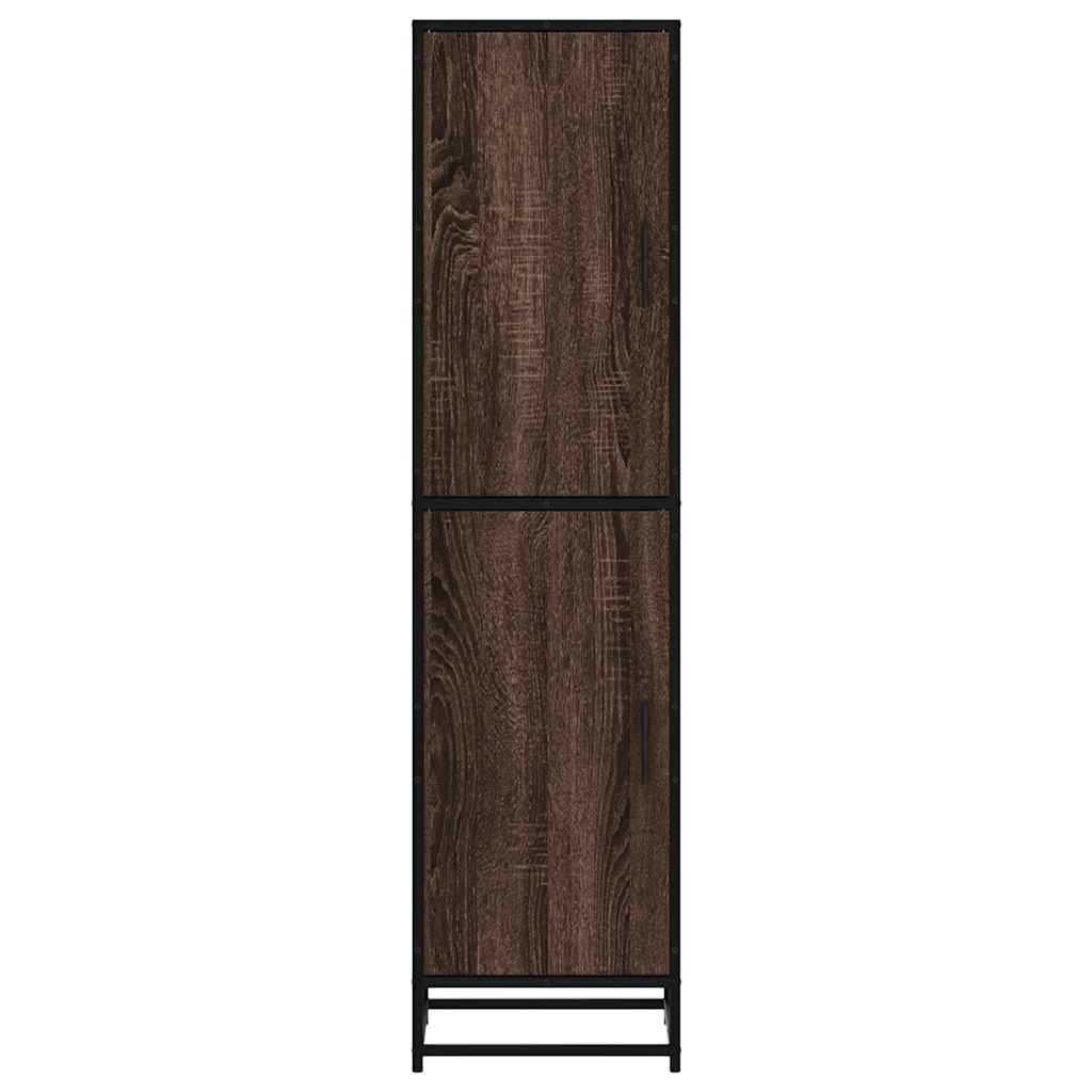 vidaXL Hoge kast 35,5x35x139 cm bewerkt hout en metaal bruin eiken