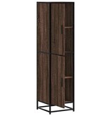 vidaXL Hoge kast 35,5x35x139 cm bewerkt hout en metaal bruin eiken