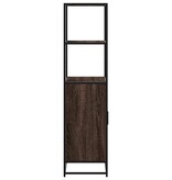 vidaXL Hoge kast 68x35x139 cm bewerkt hout en metaal bruin eikenkleur