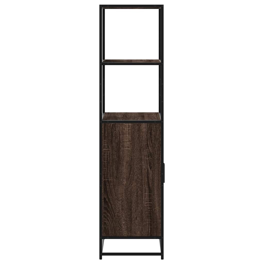vidaXL Hoge kast 68x35x139 cm bewerkt hout en metaal bruin eikenkleur