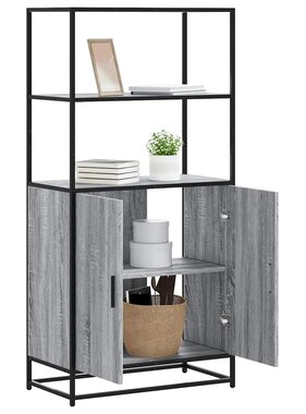 vidaXL Hoge kast 68x35x139cm bewerkt hout en metaal grijs sonoma eiken
