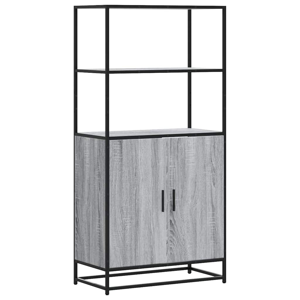 vidaXL Hoge kast 68x35x139cm bewerkt hout en metaal grijs sonoma eiken