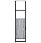 vidaXL Hoge kast 68x35x139cm bewerkt hout en metaal grijs sonoma eiken