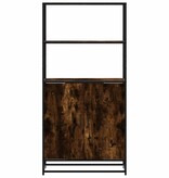 vidaXL Hoge kast 68x35x139cm bewerkt hout en metaal gerookt eikenkleur
