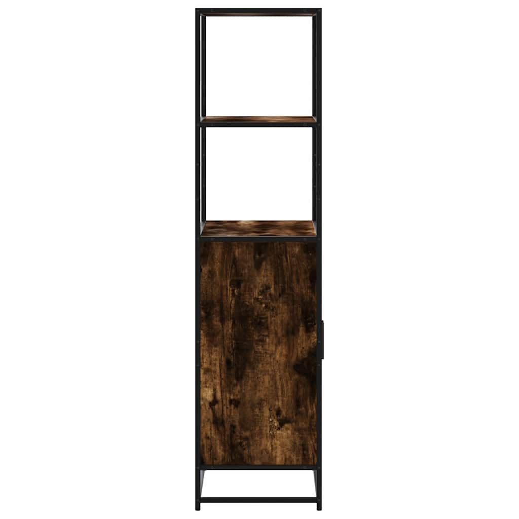 vidaXL Hoge kast 68x35x139cm bewerkt hout en metaal gerookt eikenkleur