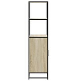 vidaXL Hoge kast 68x35x139 cm bewerkt hout en metaal zwart